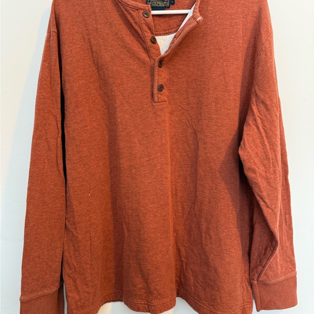 Pendleton Rust-colored long-sleeve pullover shirt men's Size XL
